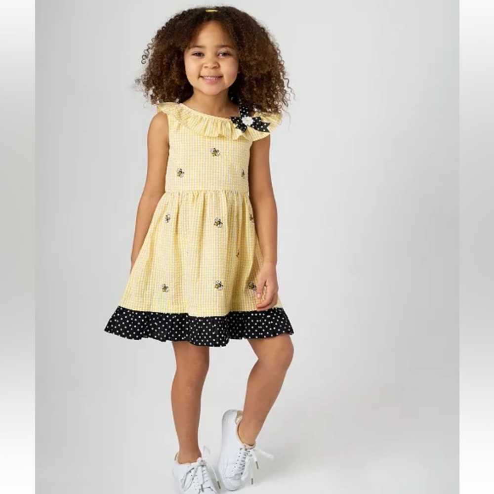 RARE EDITIONS Yellow & Black Bumble Bee Dress 4T